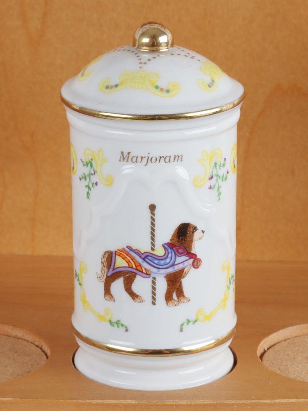 Vintage LENOX Marjoram Spice Jar & Lid - The Spice Carousel Collection